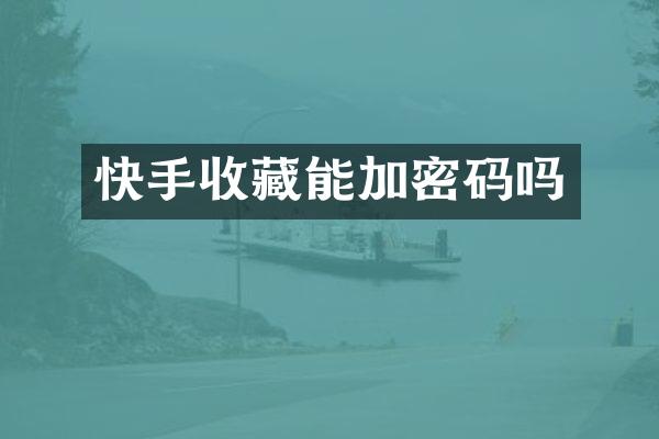 快手收藏能加密码吗