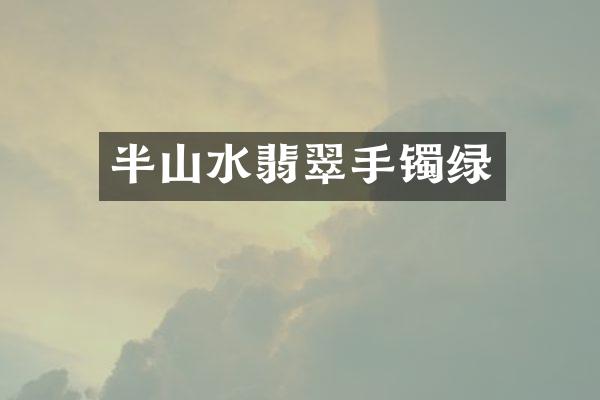 半山水翡翠手镯绿