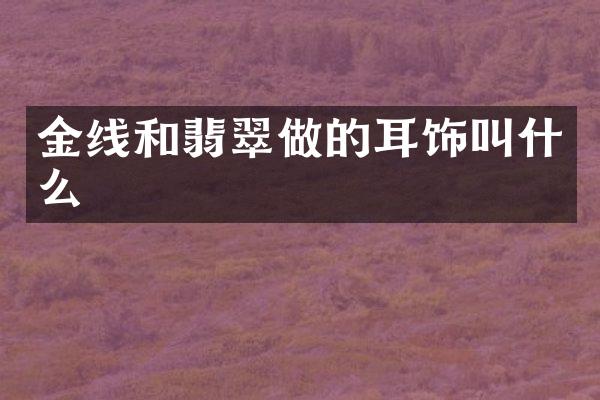 金线和翡翠做的耳饰叫什么