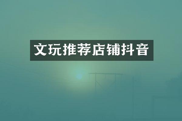文玩推荐店铺抖音