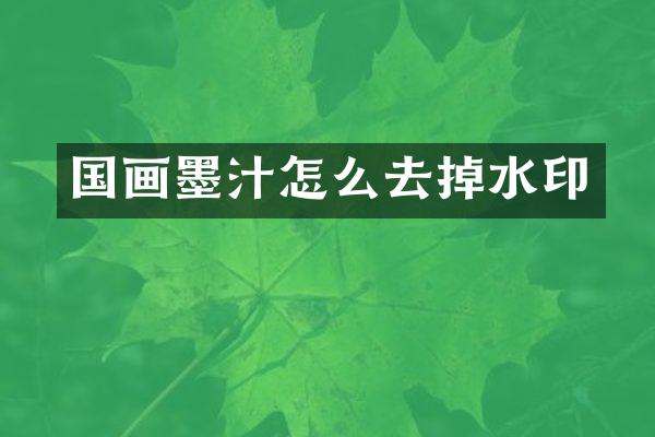 国画墨汁怎么去掉水印