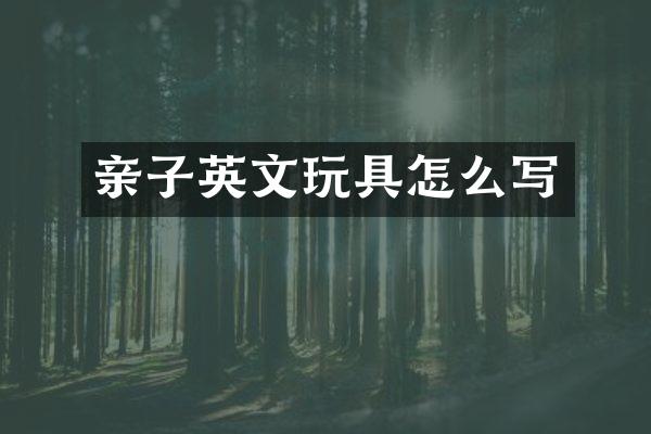 亲子英文玩具怎么写