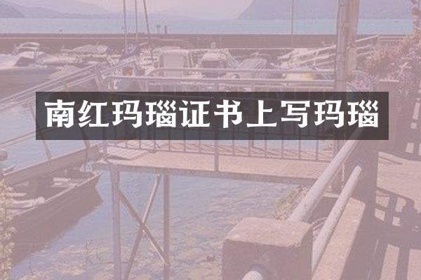 南红玛瑙证书上写玛瑙