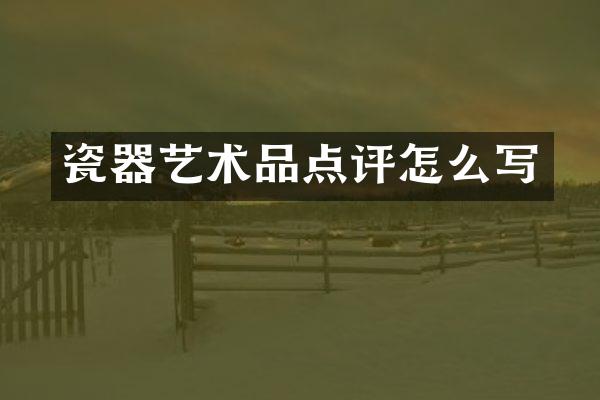 瓷器艺术品点评怎么写