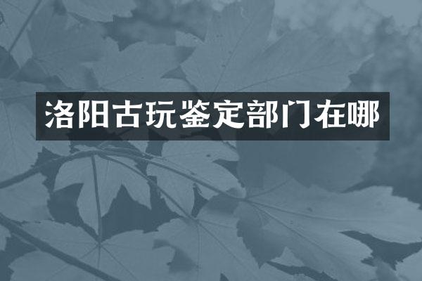 洛阳古玩鉴定部门在哪