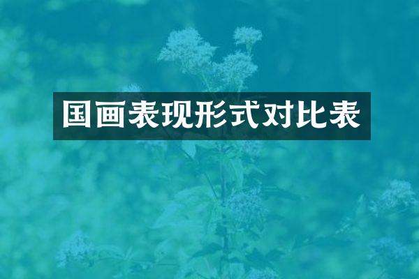 国画表现形式对比表