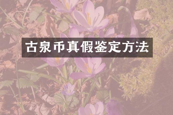 古泉币真假鉴定方法