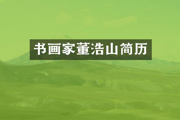 书画家董浩山简历