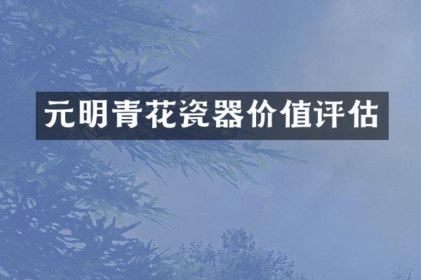 元明青花瓷器价值评估