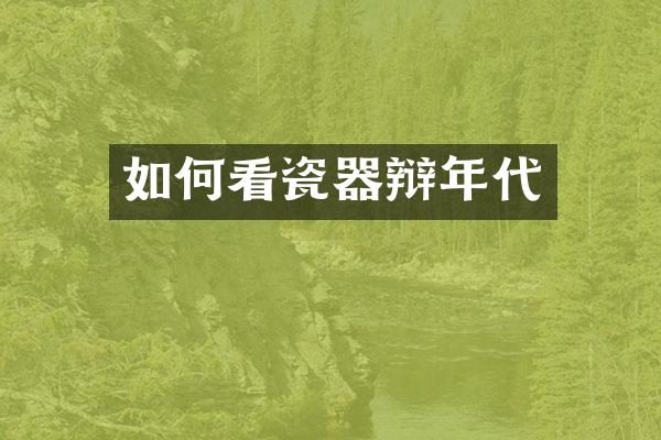 如何看瓷器辩年代