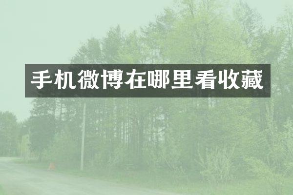 手机微博在哪里看收藏