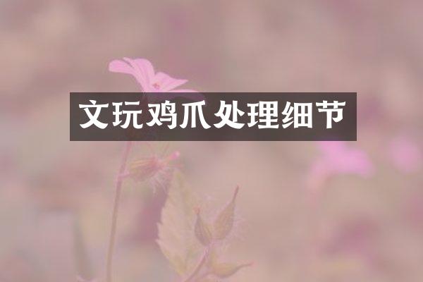 文爪处理细节