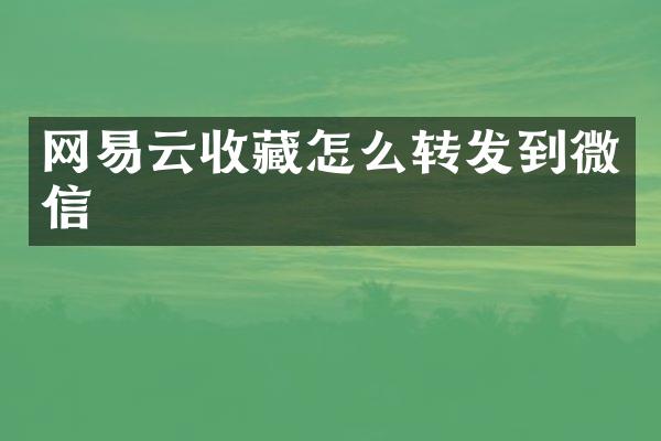 网易云收藏怎么转发到微信