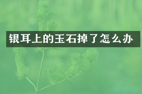 银耳上的玉石掉了怎么办