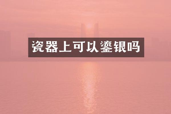 瓷器上可以鎏银吗