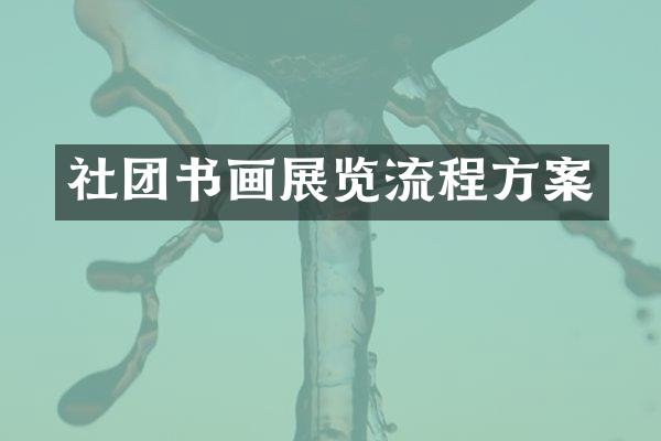 社团书画展览流程方案