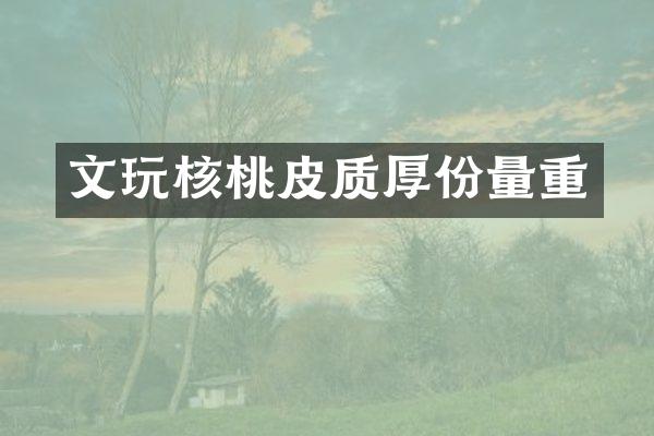 文玩核桃皮质厚份量重