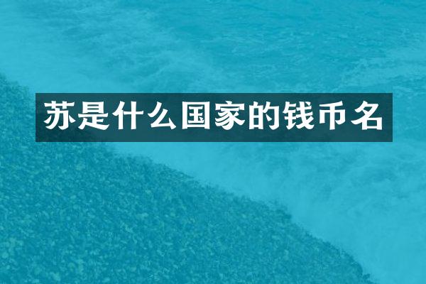 苏是什么国家的钱币名