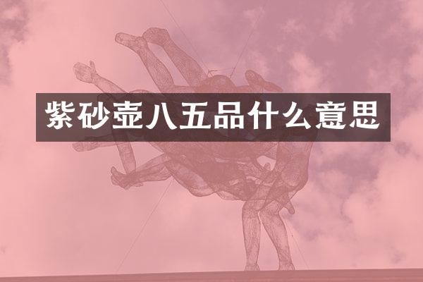 紫砂壶八五品什么意思