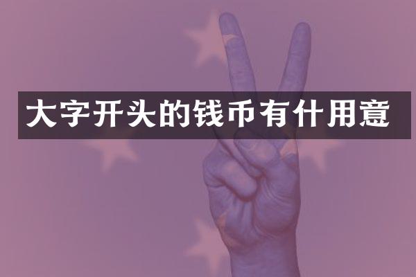 大字开头的钱币有什用意