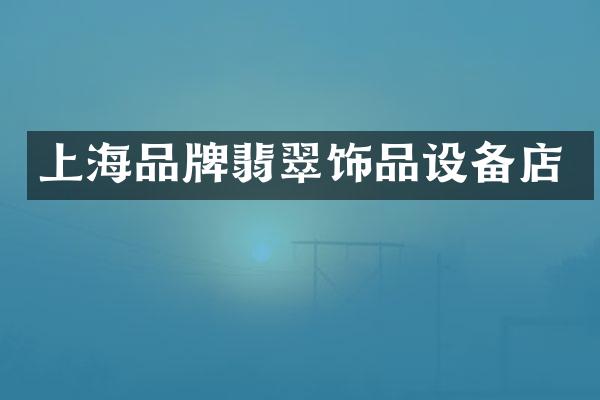 上海品牌翡翠饰品设备店