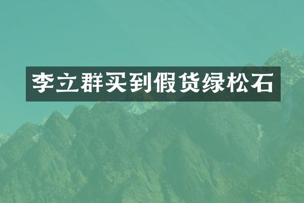 李立群买到假货绿松石