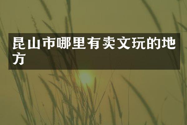 昆山市哪里有卖文玩的地方
