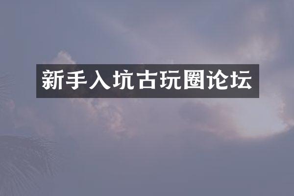 新手入坑古玩圈论坛