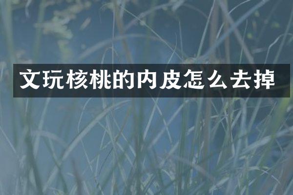 文玩核桃的内皮怎么去掉