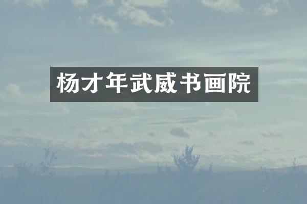 杨才年武威书画院