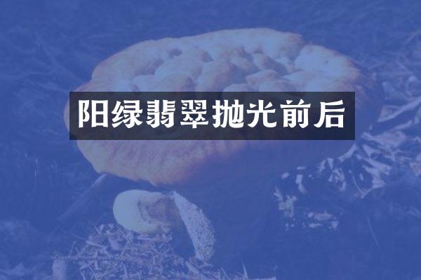 阳绿翡翠抛光前后