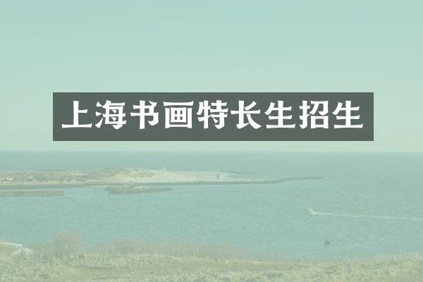 上海书画特长生招生