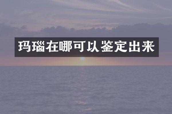 玛瑙在哪可以鉴定出来