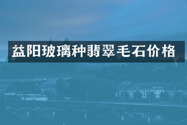 益阳玻璃种翡翠毛石价格
