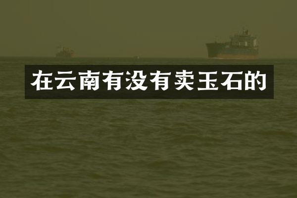 在云南有没有卖玉石的
