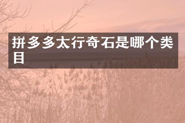 拼多多太行奇石是哪个类目
