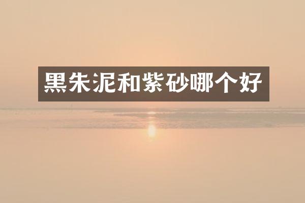 黑朱泥和紫砂哪个好