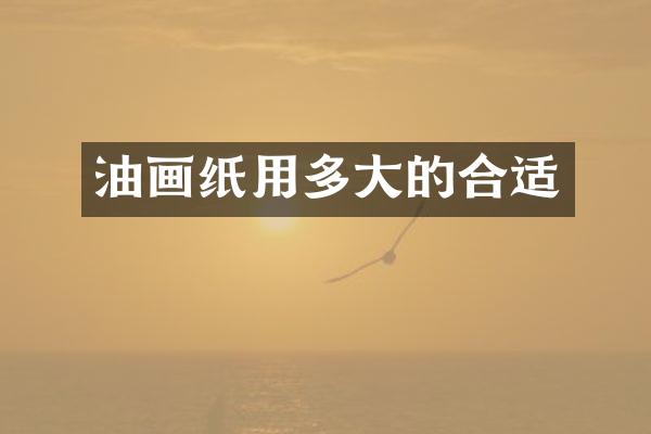 油画纸用多大的合适