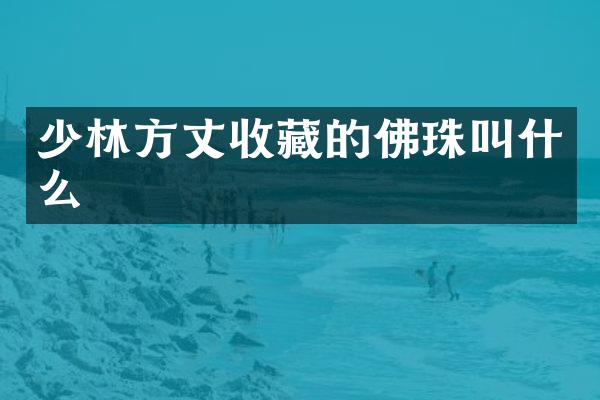 少林方丈收藏的佛珠叫什么