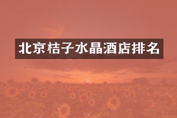 北京桔子水晶酒店排名