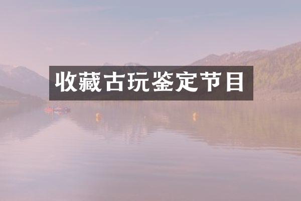 收藏古玩鉴定节目