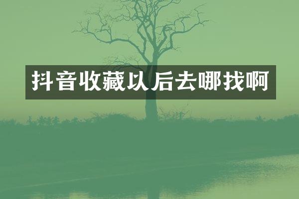 抖音收藏以后去哪找啊