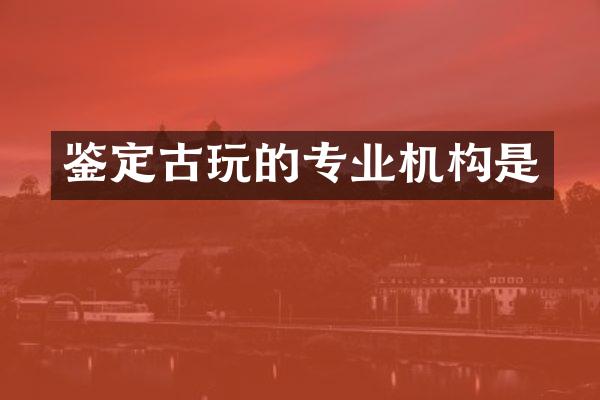 鉴定古玩的专业机构是