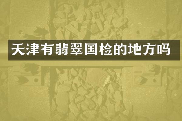 天津有翡翠国检的地方吗
