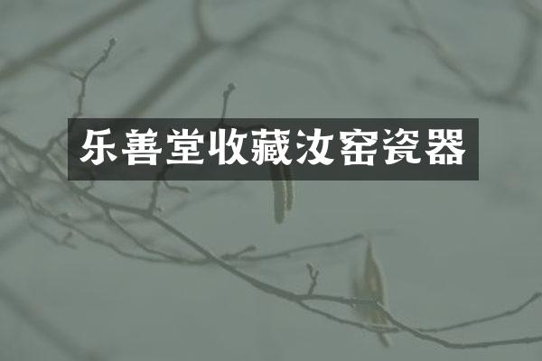 乐善堂收藏汝窑瓷器