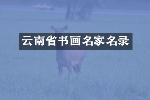 云南省书画名家名录