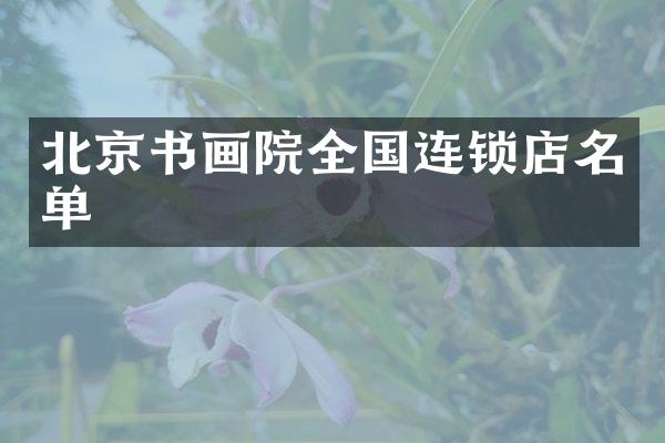 北京书画院全国连锁店名单