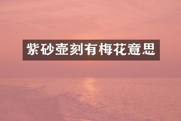 紫砂壶刻有梅花意思
