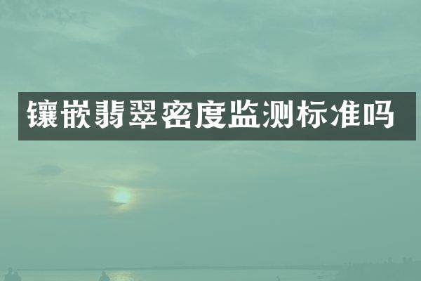 镶嵌翡翠密度监测标准吗