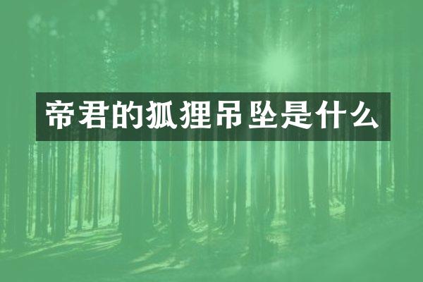 帝君的狐狸吊坠是什么